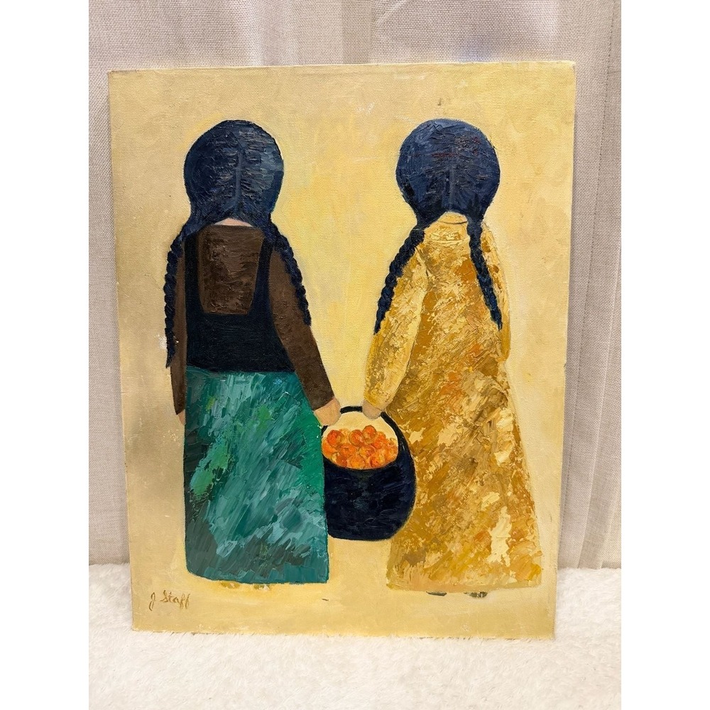 Two girls with a basket